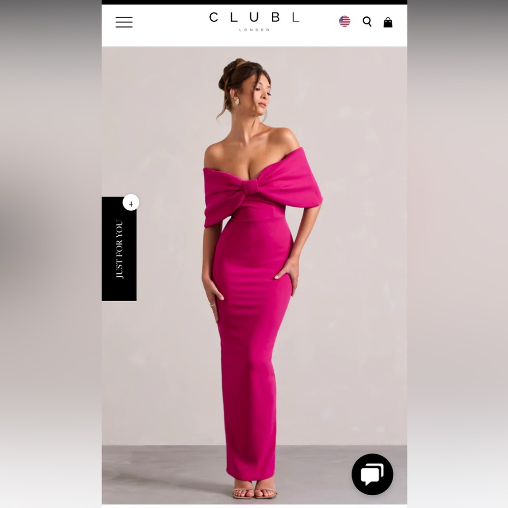 Club L London CORNELIA
HOT PINK STRAPLESS MAXI DRESS WITH OVERSIZED BOW size 2
